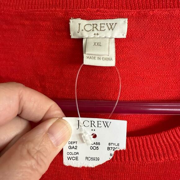 J Crew Crew Neck Top Shirt Women Small Red Style #B7207 2XL XXL Relaxed Comfort - Picture 2 of 8